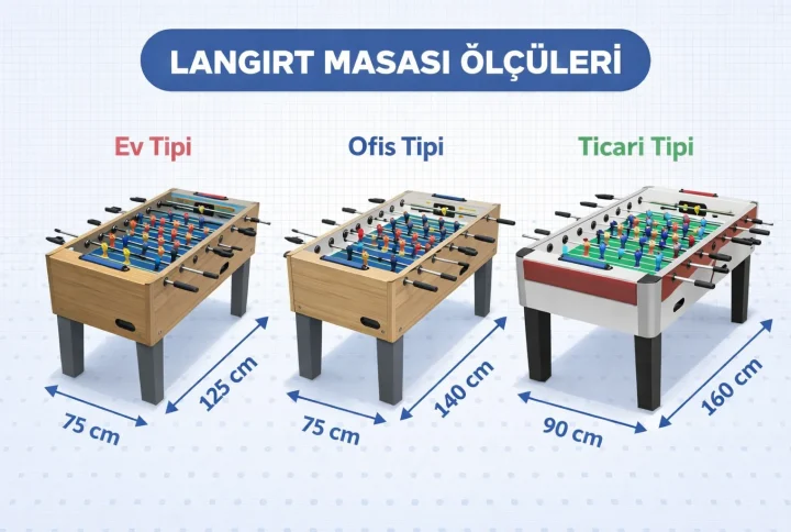 Langırt Masası Ölçüleri 2026: Ev, Ofis ve Ticari Modeller İçin Rehber