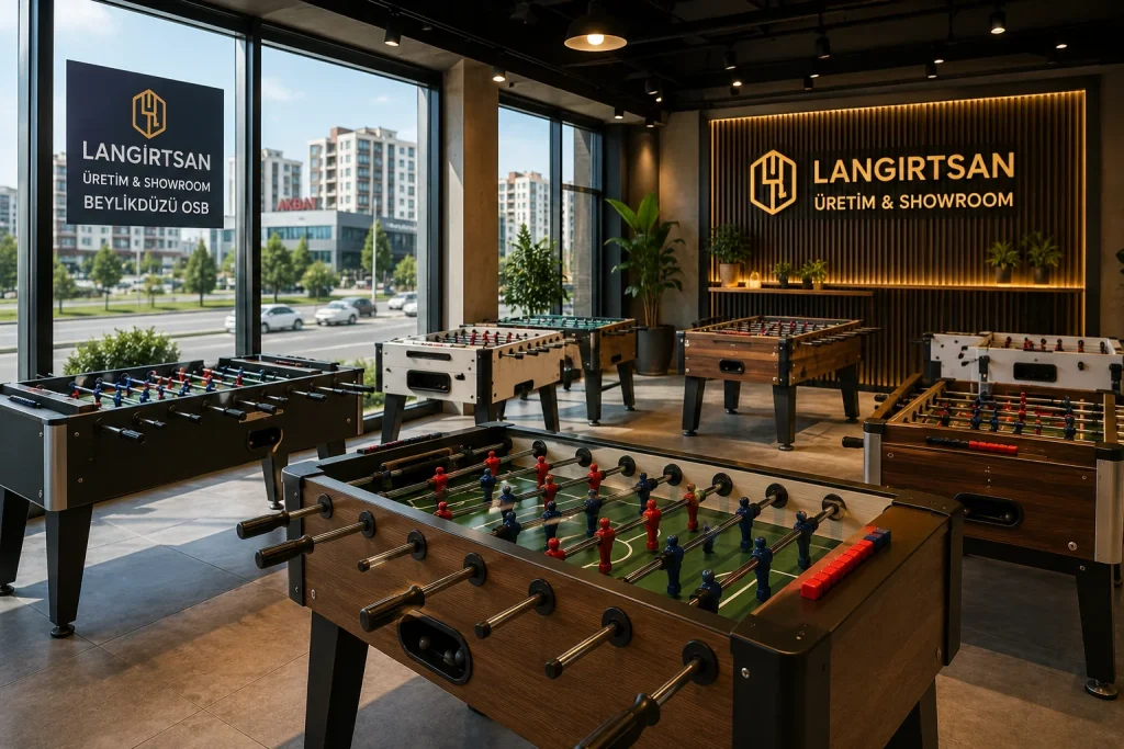 Esenyurt langırt masası arayanlar için Beylikdüzü Langırtsan showroom ve üretim alanı