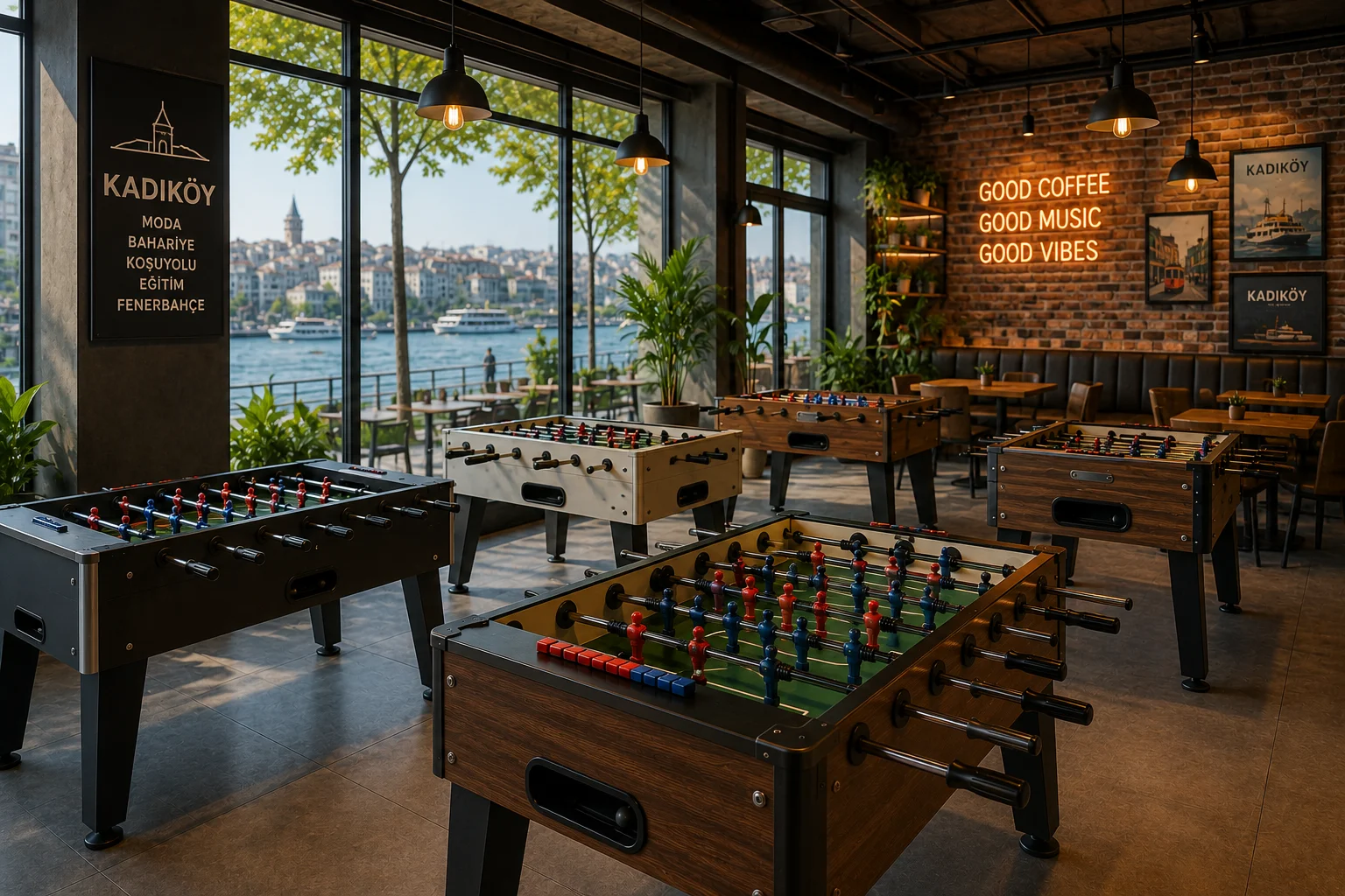 Kadıköy kafe restoran ve sosyal alanlar için langırt masası kullanım örneği