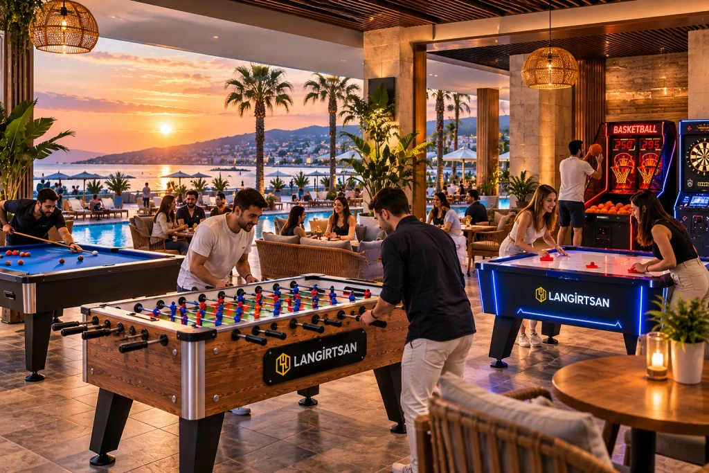 İzmir otel ve turizm tesislerinde langırt, air hockey, bilardo ve basketbol oyun makineleri